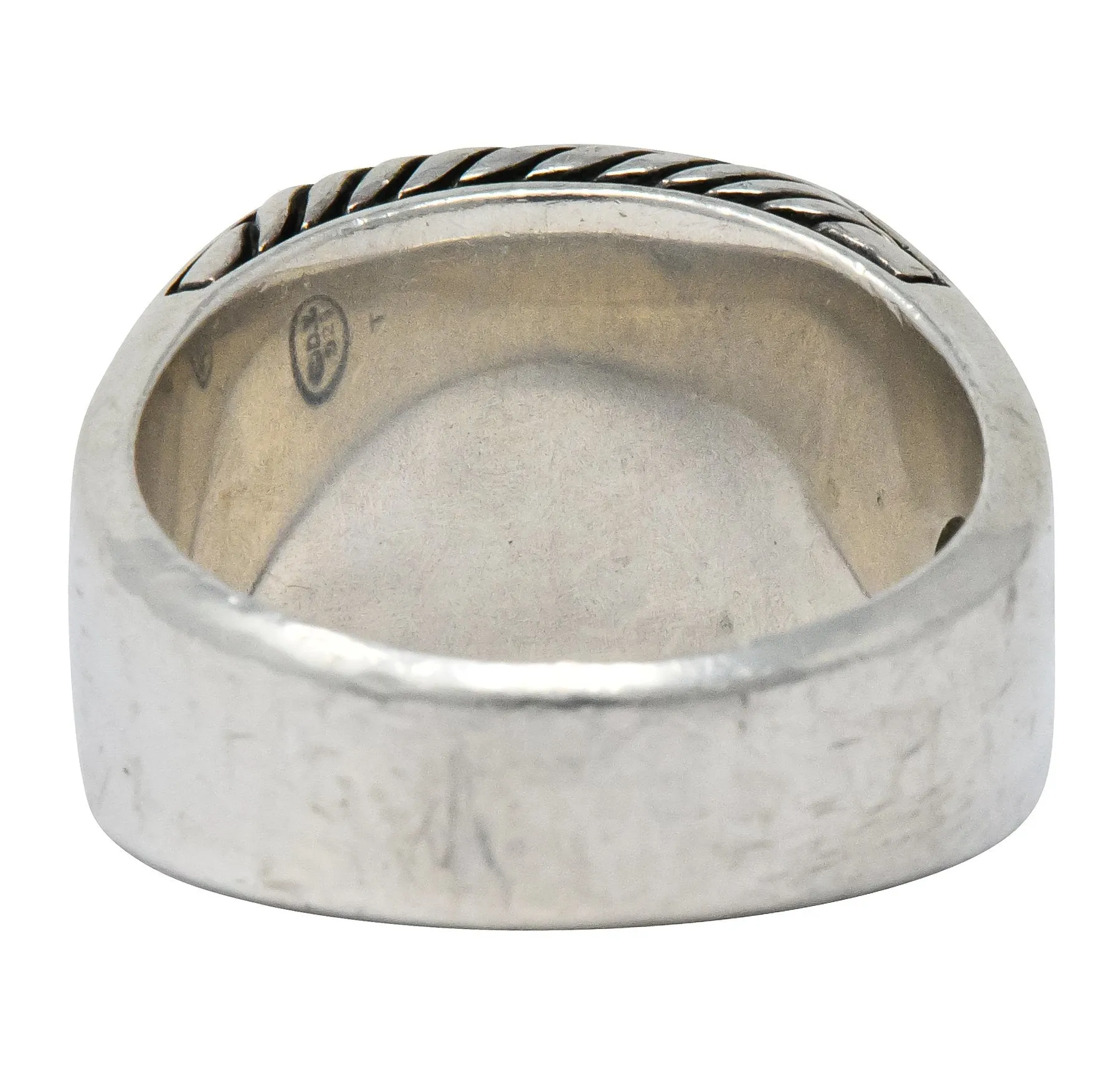 David Yurman Snowflake Obsidian Sterling Silver Men's Exotic Stone Ring