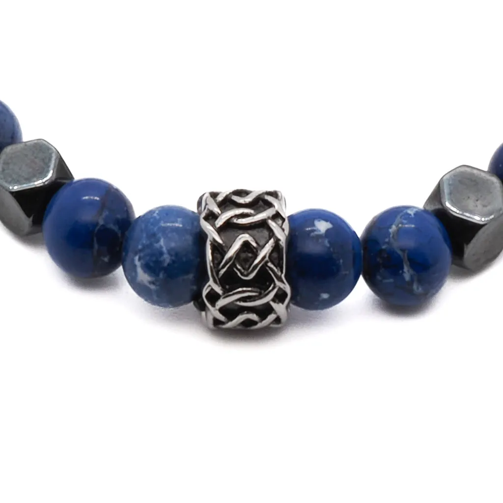 Deep Blue Beaded Men's Bracelet
