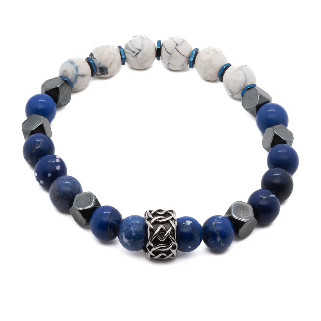 Deep Blue Beaded Men's Bracelet