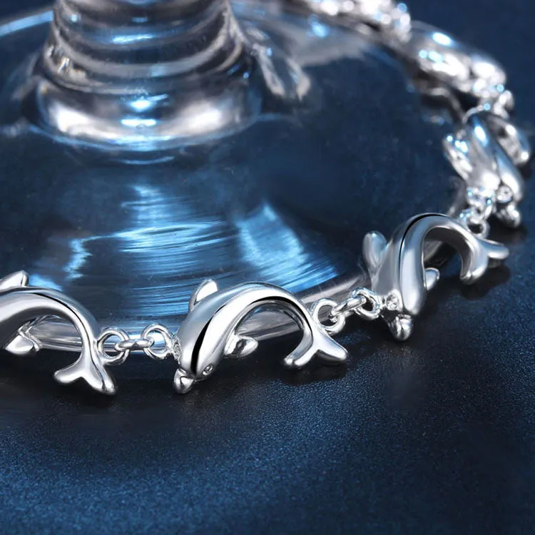 Dolphin Silver Plated Bracelet