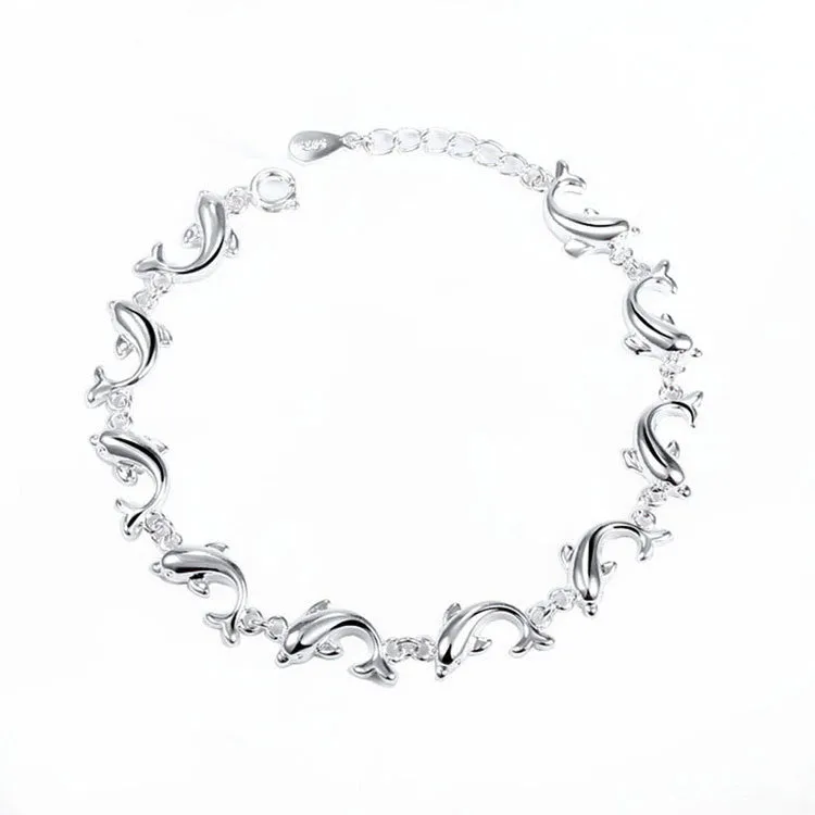 Dolphin Silver Plated Bracelet