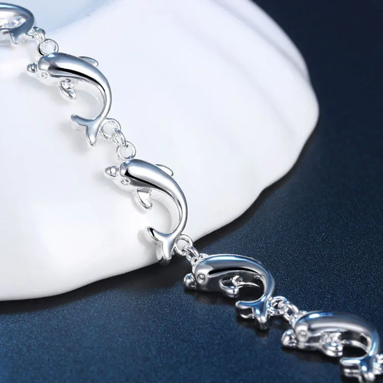 Dolphin Silver Plated Bracelet