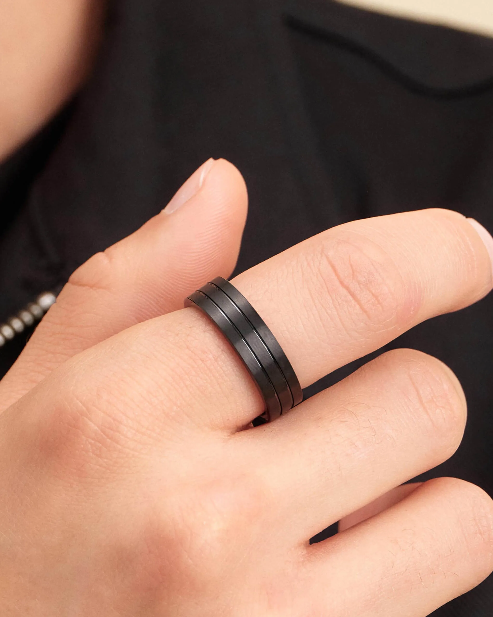Double Ridge Wedding Band - 7mm
