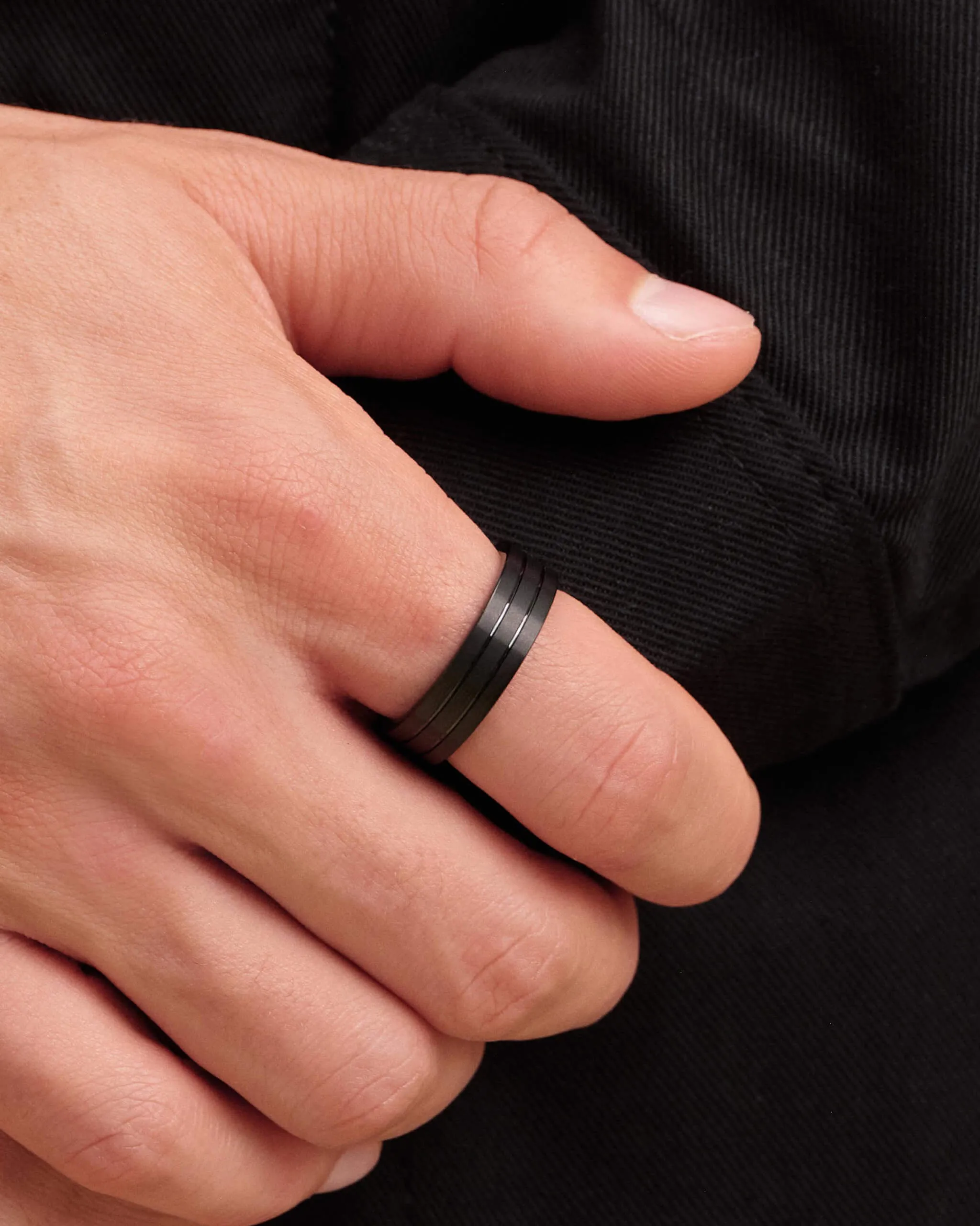 Double Ridge Wedding Band - 7mm