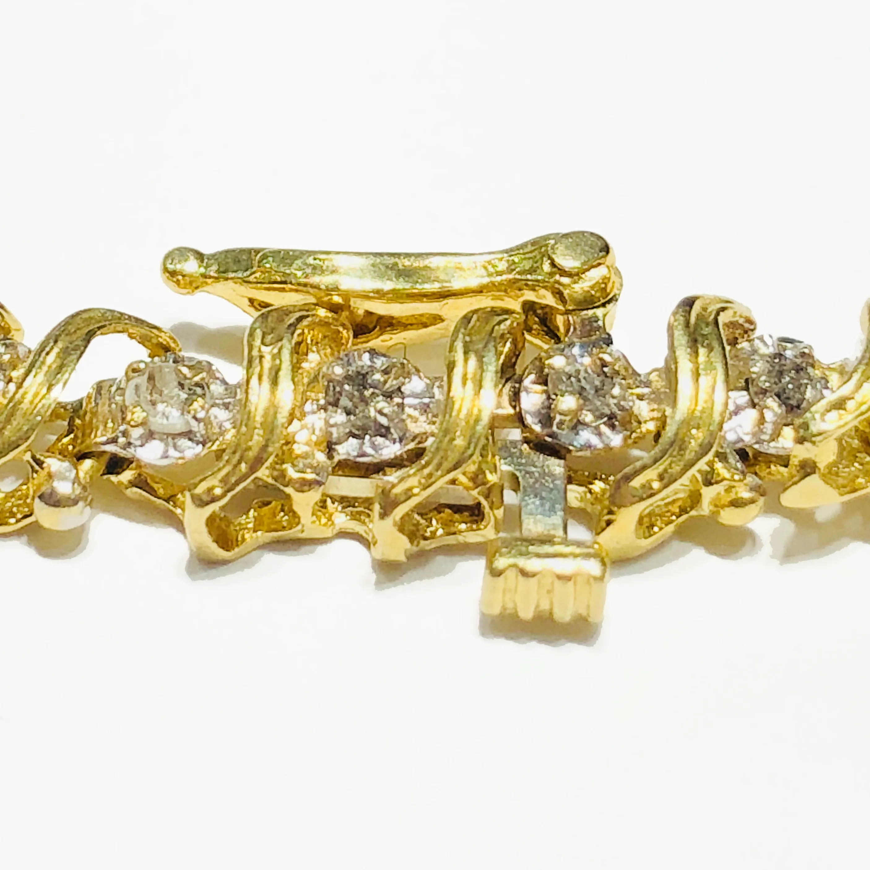 Double Swirl Diamond Tennis Bracelet (14K)