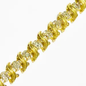 Double Swirl Diamond Tennis Bracelet (14K)