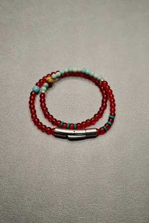 DOUBLE WRAP CARNELIAN BRACELET