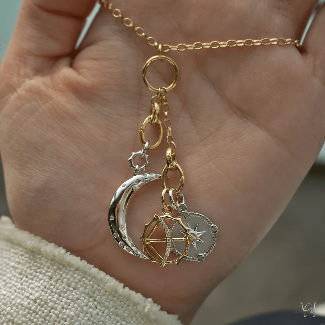 Dream Moon Charm with Sapphires