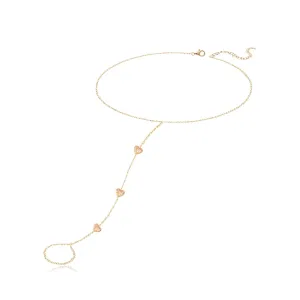 Dripping Scattered Gemstone Hearts Hand Chain