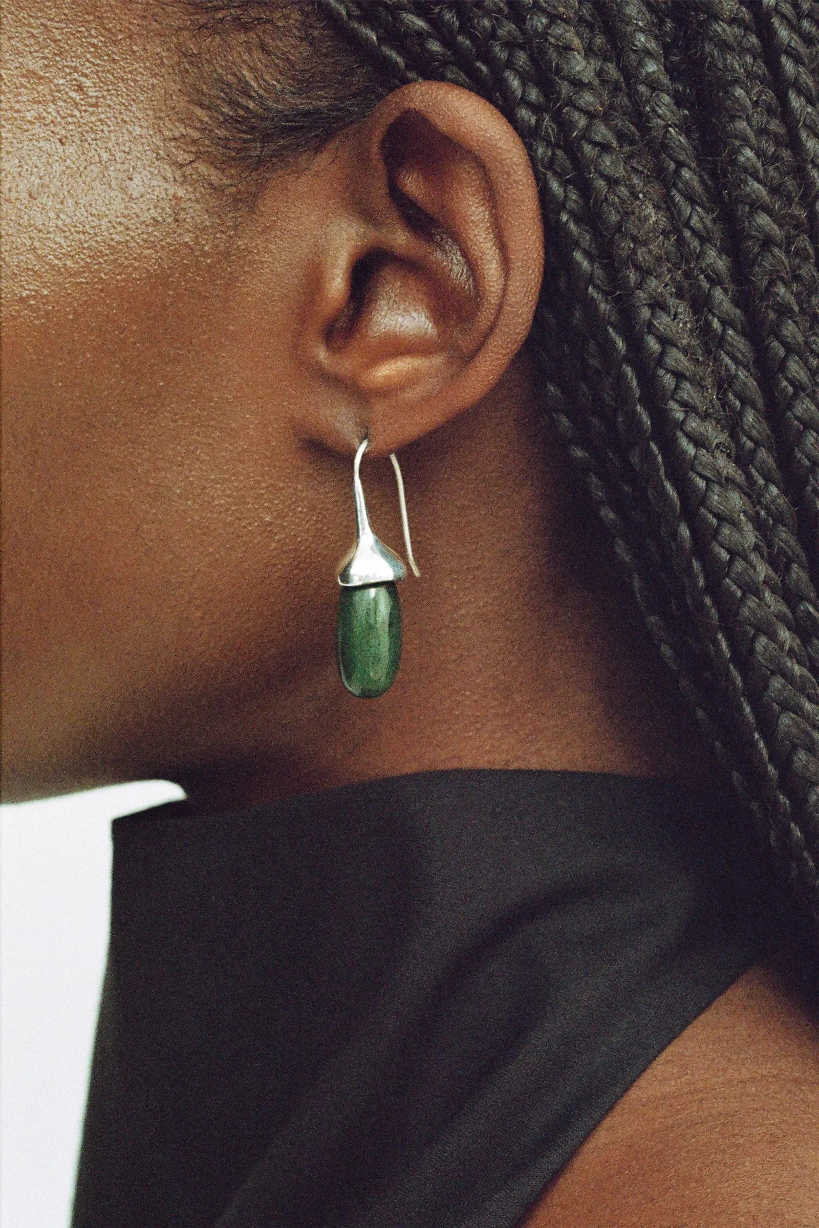 Dripping Stone Earrings in Jade