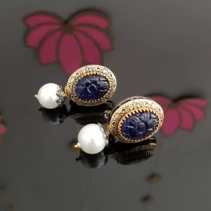 Dual Finish Pearl Drop Earrings 1706