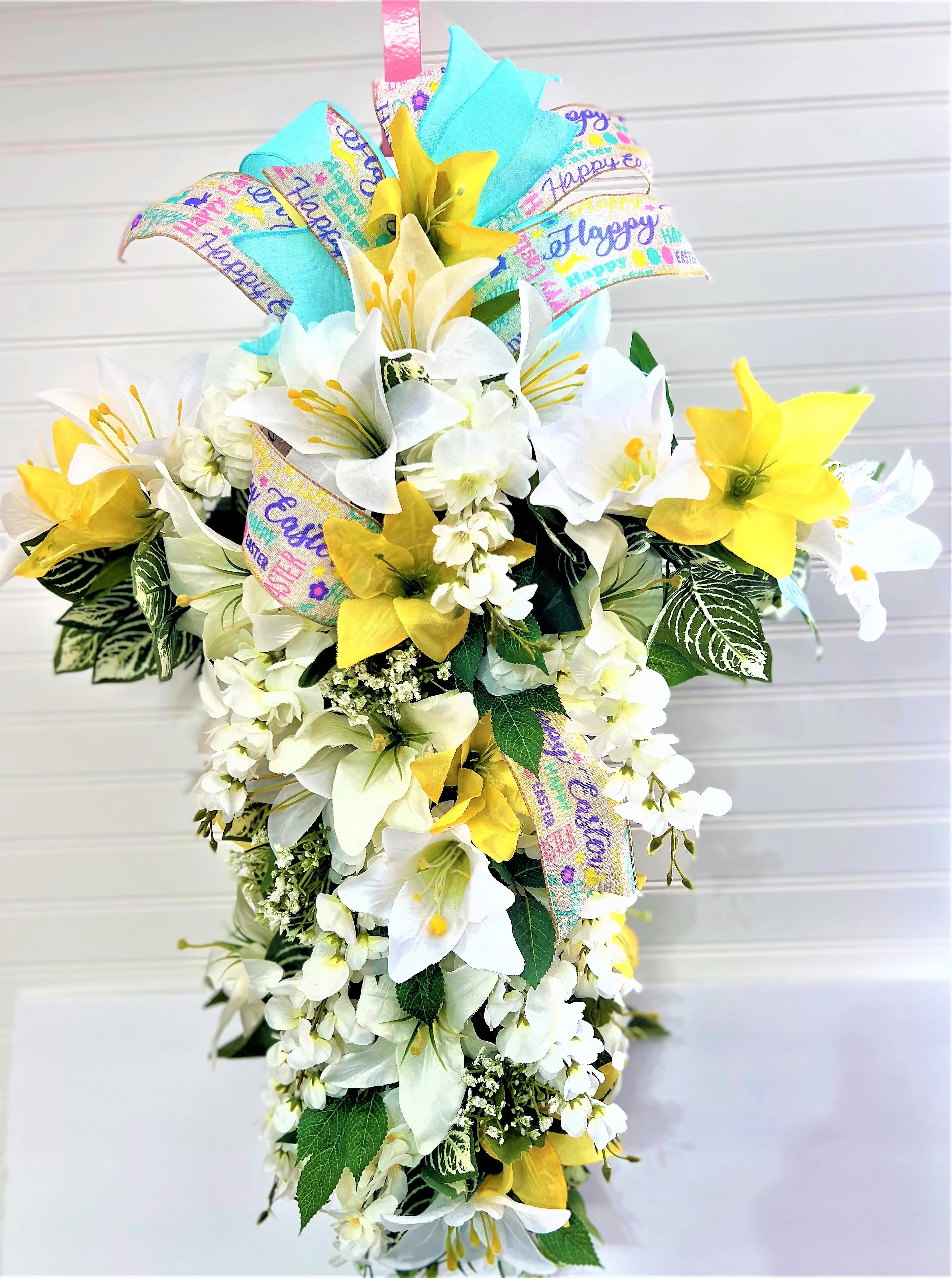 Easter Cross Wreath 32" L X 23" W X 6" Depth