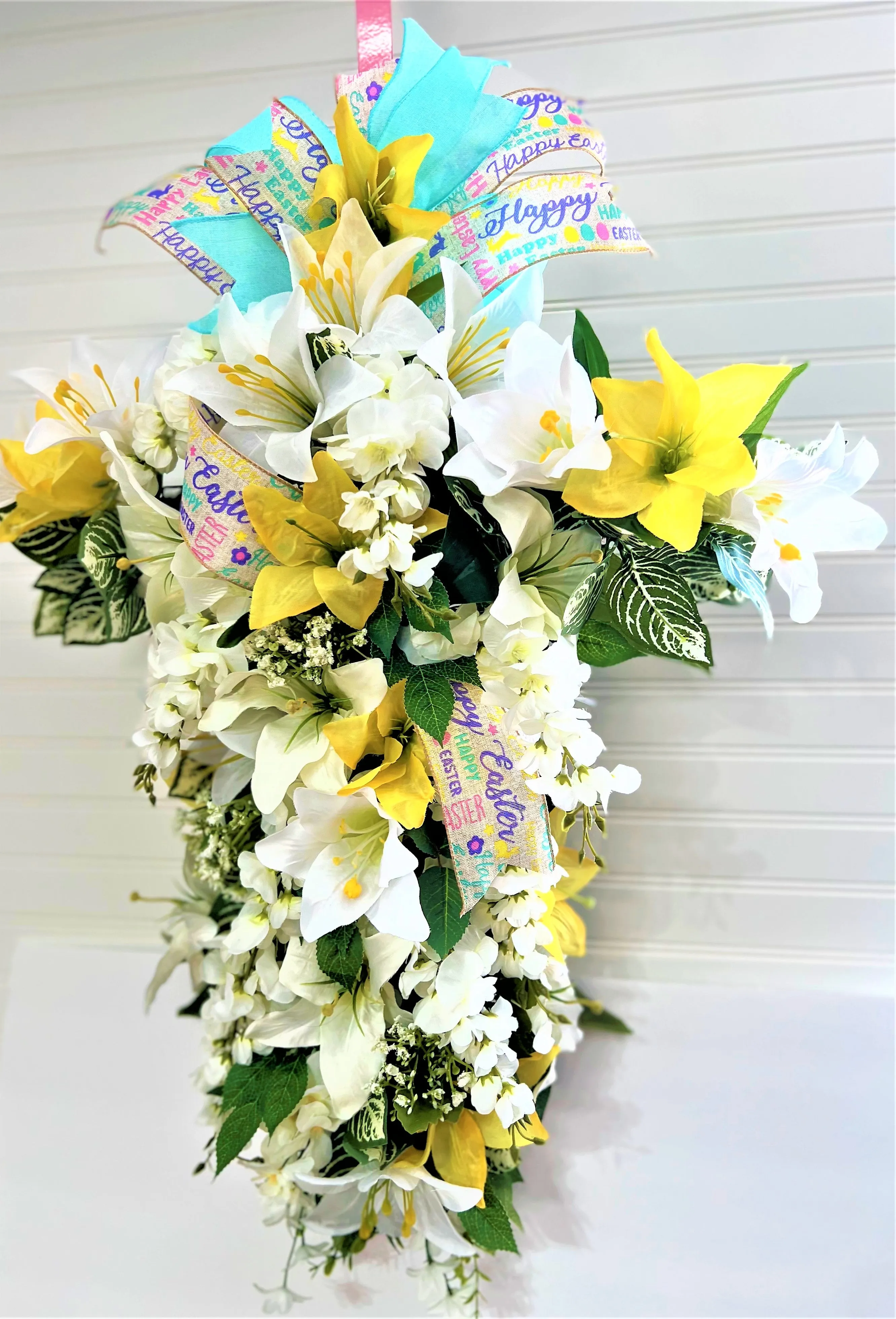 Easter Cross Wreath 32" L X 23" W X 6" Depth