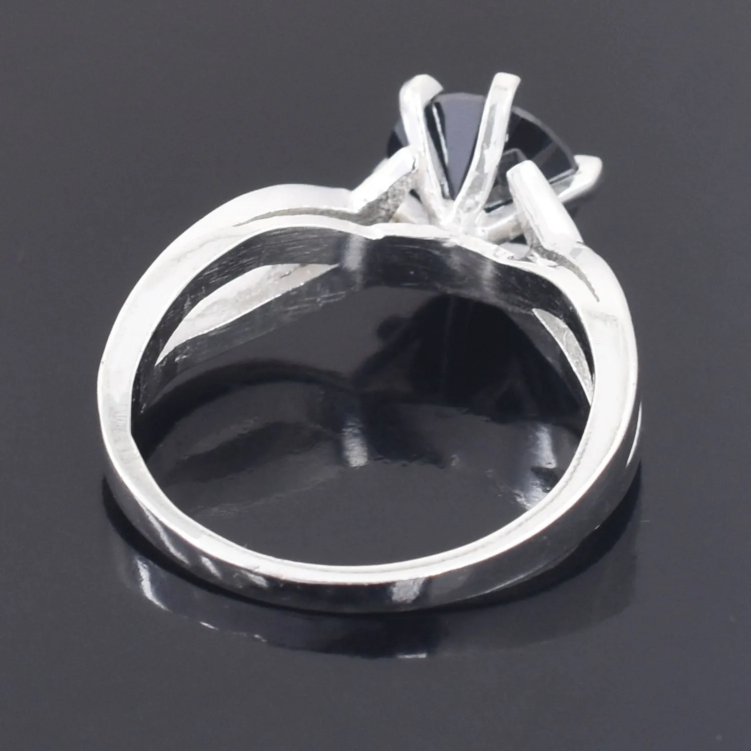 Elegant 2.60 Carat Black Diamond Solitaire Ring , 925 Sterling Silver, Round Brilliant Cut, Customized Finish
