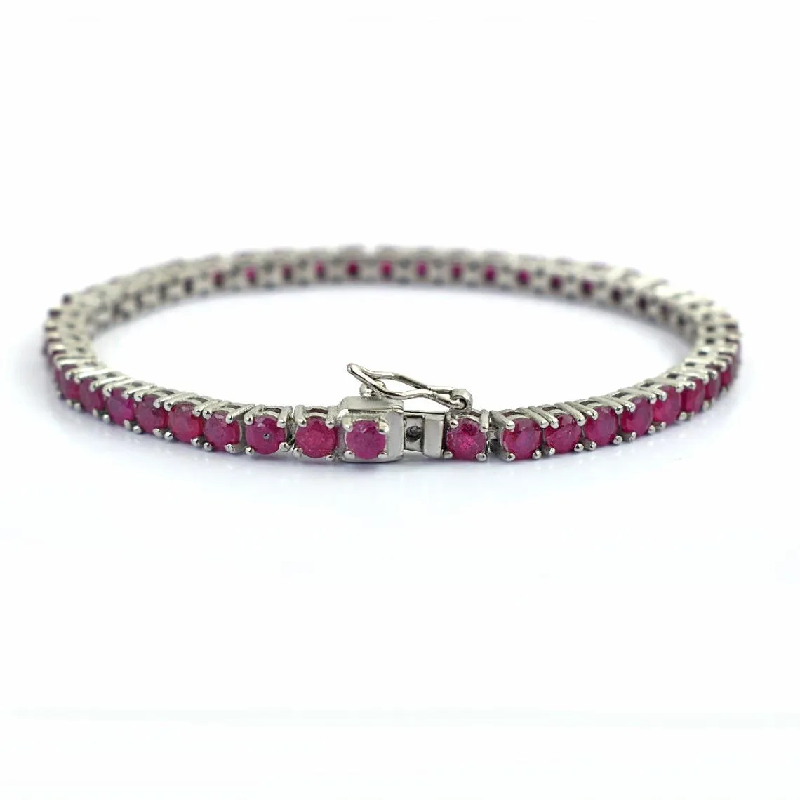Elegant 3 mm Faceted African Ruby Bracelet With Silver Clasp, Birthday Gift,Unisex Bracelet, AAA Quality, Great Shine & Luster !