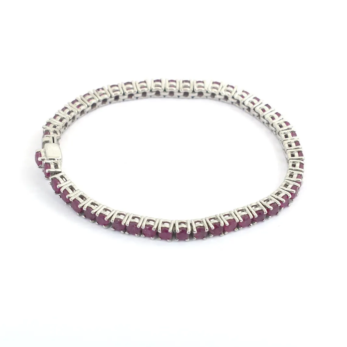 Elegant 3 mm Faceted African Ruby Bracelet With Silver Clasp, Birthday Gift,Unisex Bracelet, AAA Quality, Great Shine & Luster !