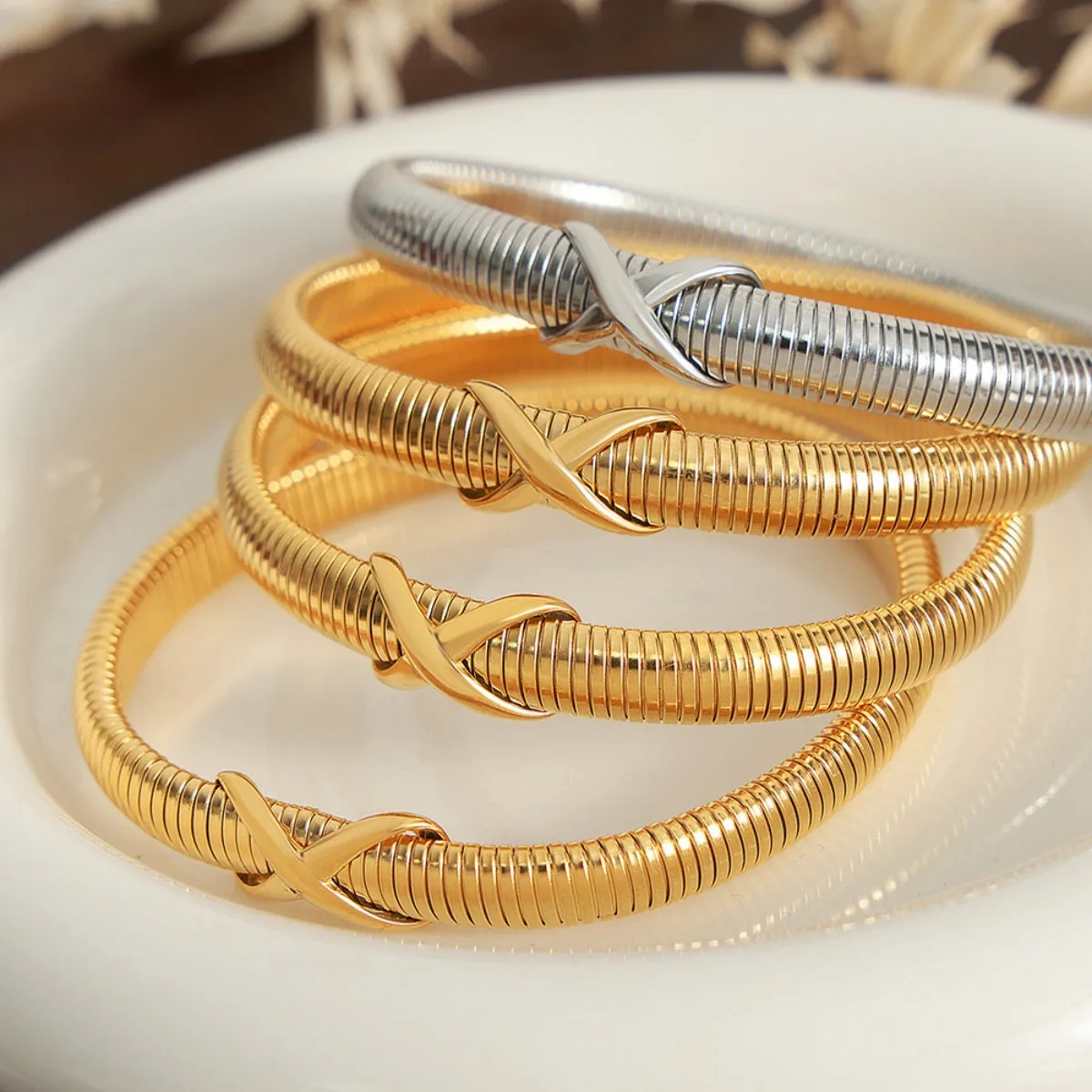 Elegant Twist Titanium Steel Bracelet