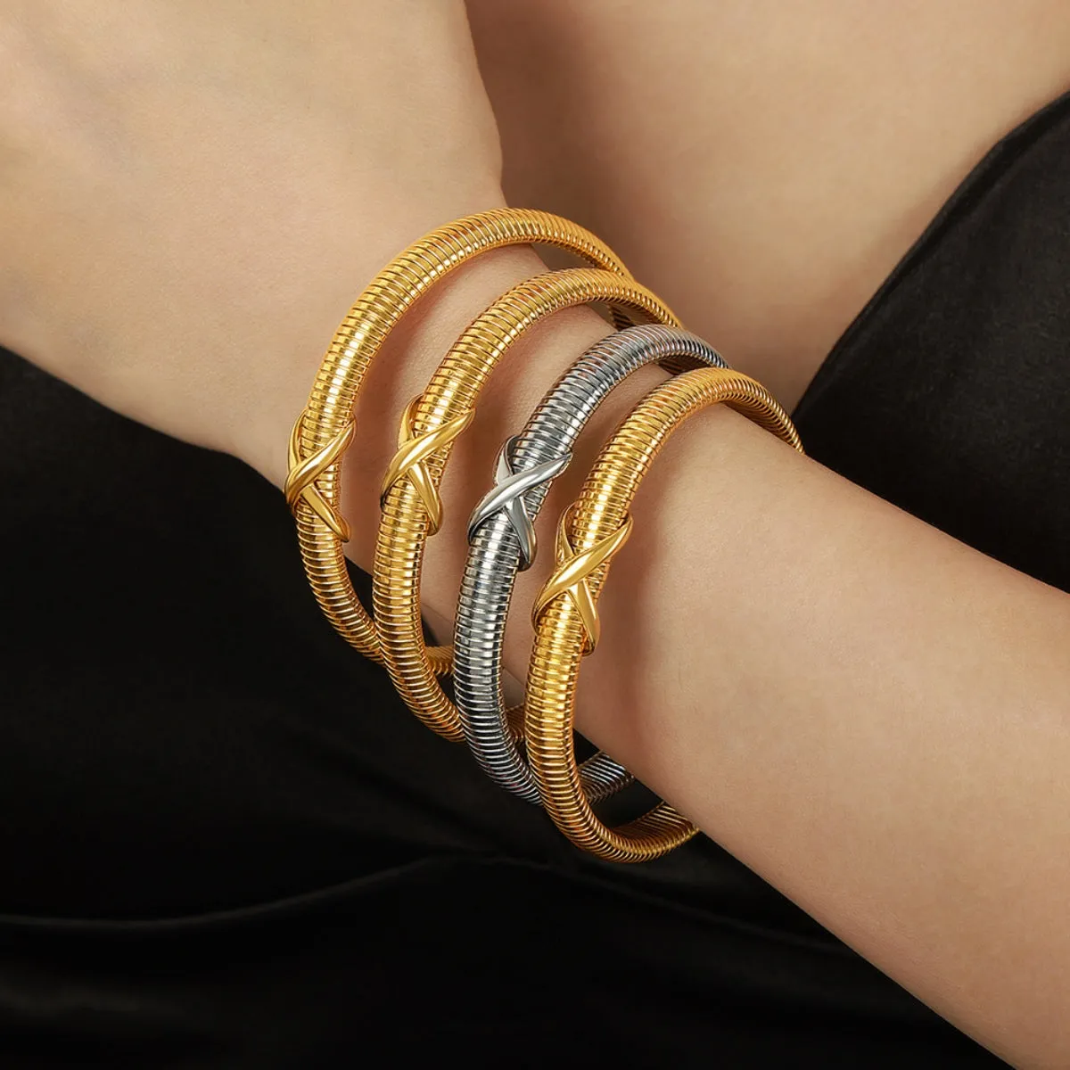 Elegant Twist Titanium Steel Bracelet