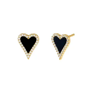 Elongated Pavé Heart Earring