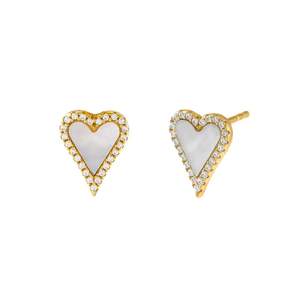 Elongated Pavé Heart Earring
