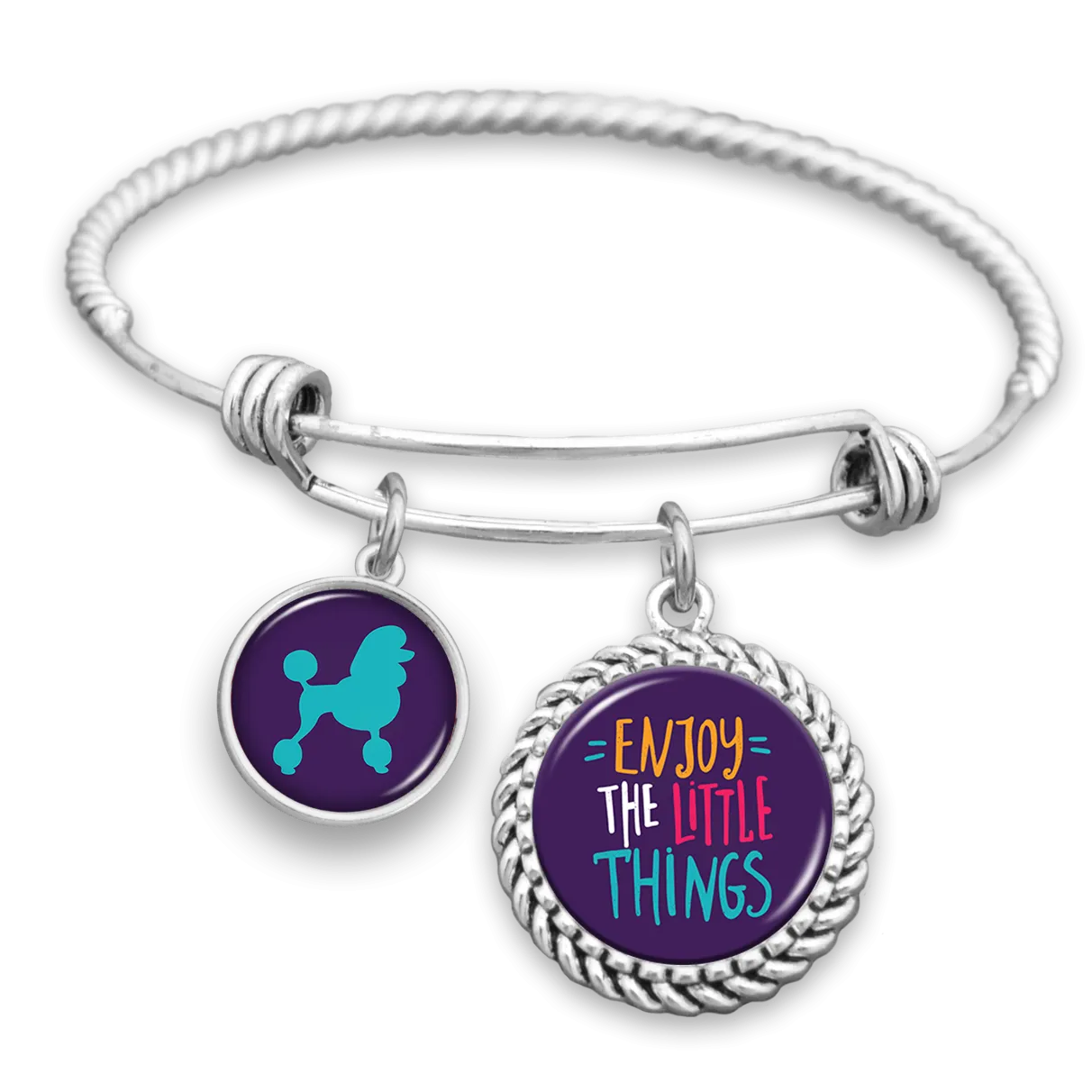 Enjoy The Little Things Poodle Charm Bracelet
