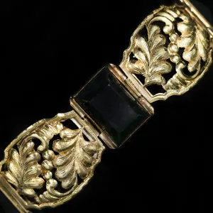 Estate 14k Yellow Gold and Onyx Bracelet