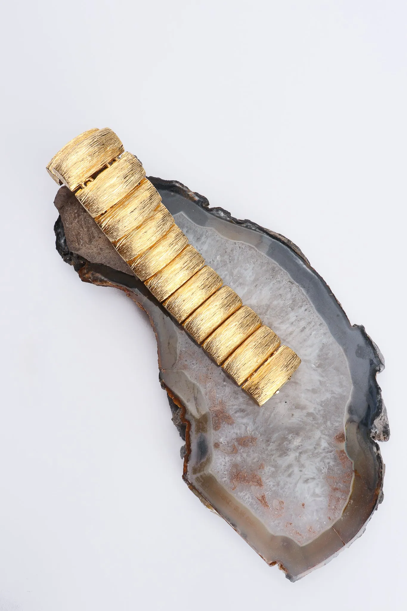Etched Barrel Link Bracelet