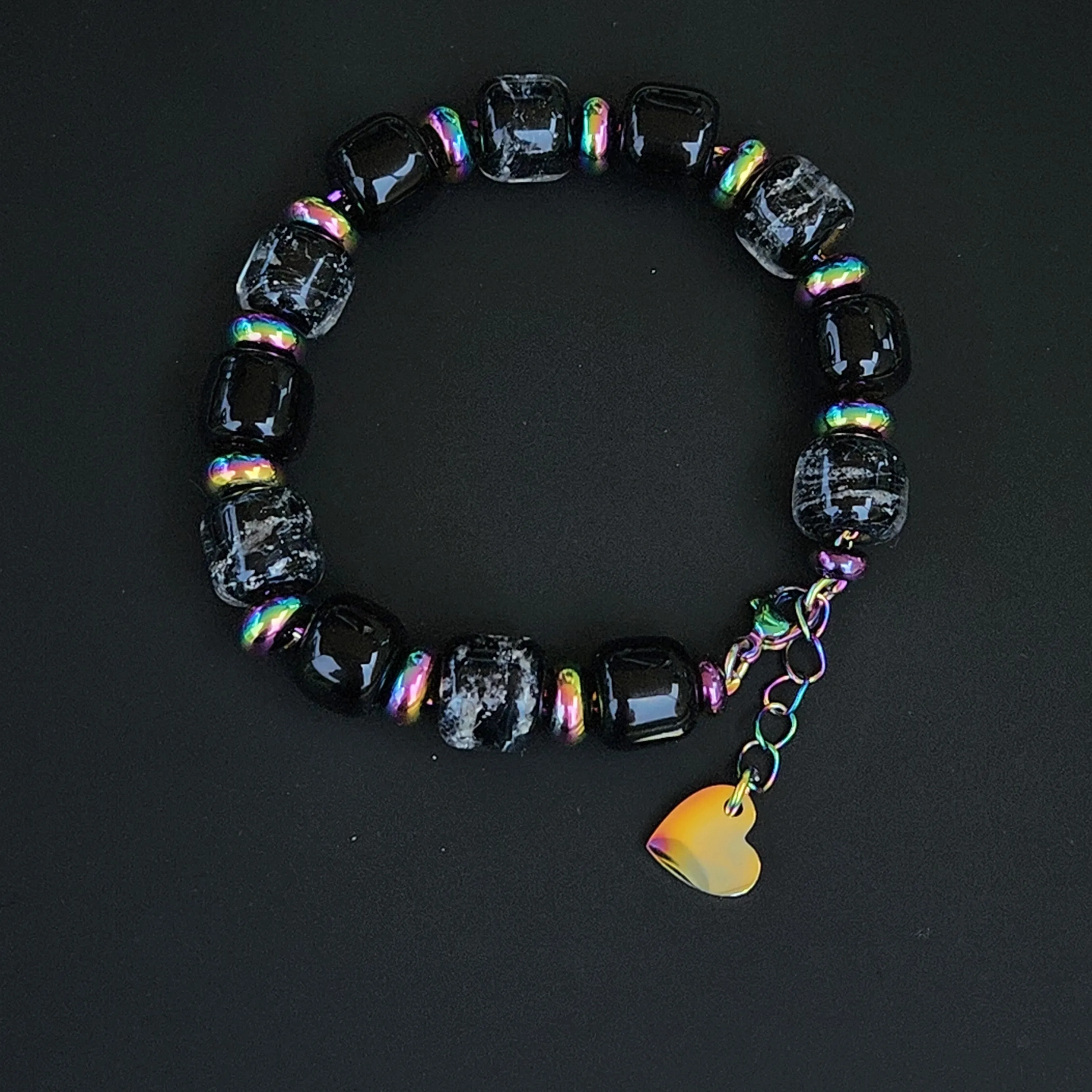 Eternal Bracelet with Ash Infused Beads in Black
