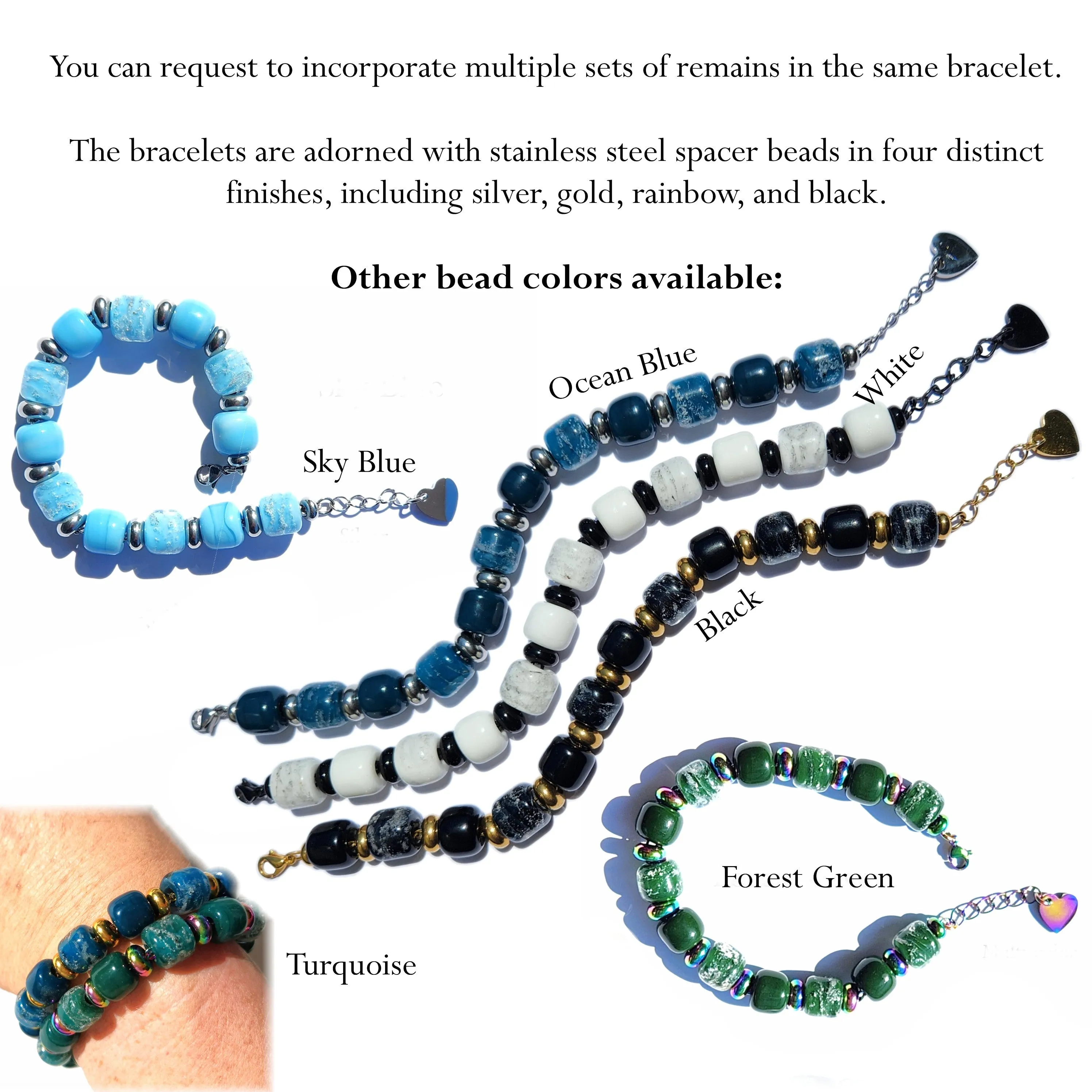 Eternal Bracelet with Ash Infused Beads in Black