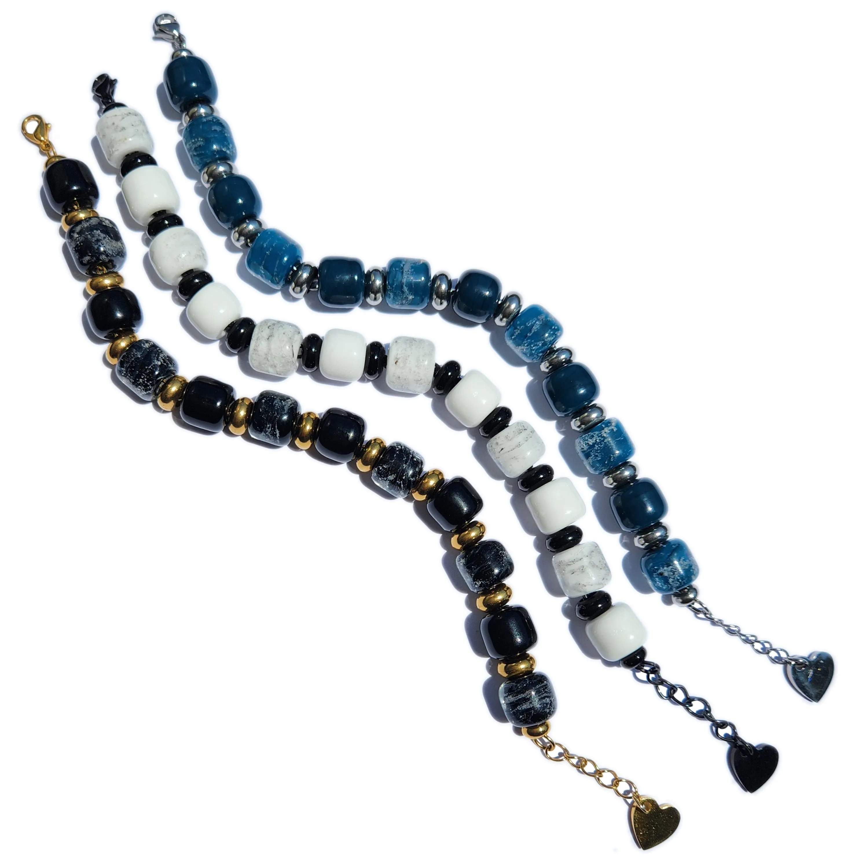 Eternal Bracelet with Ash Infused Beads in Black