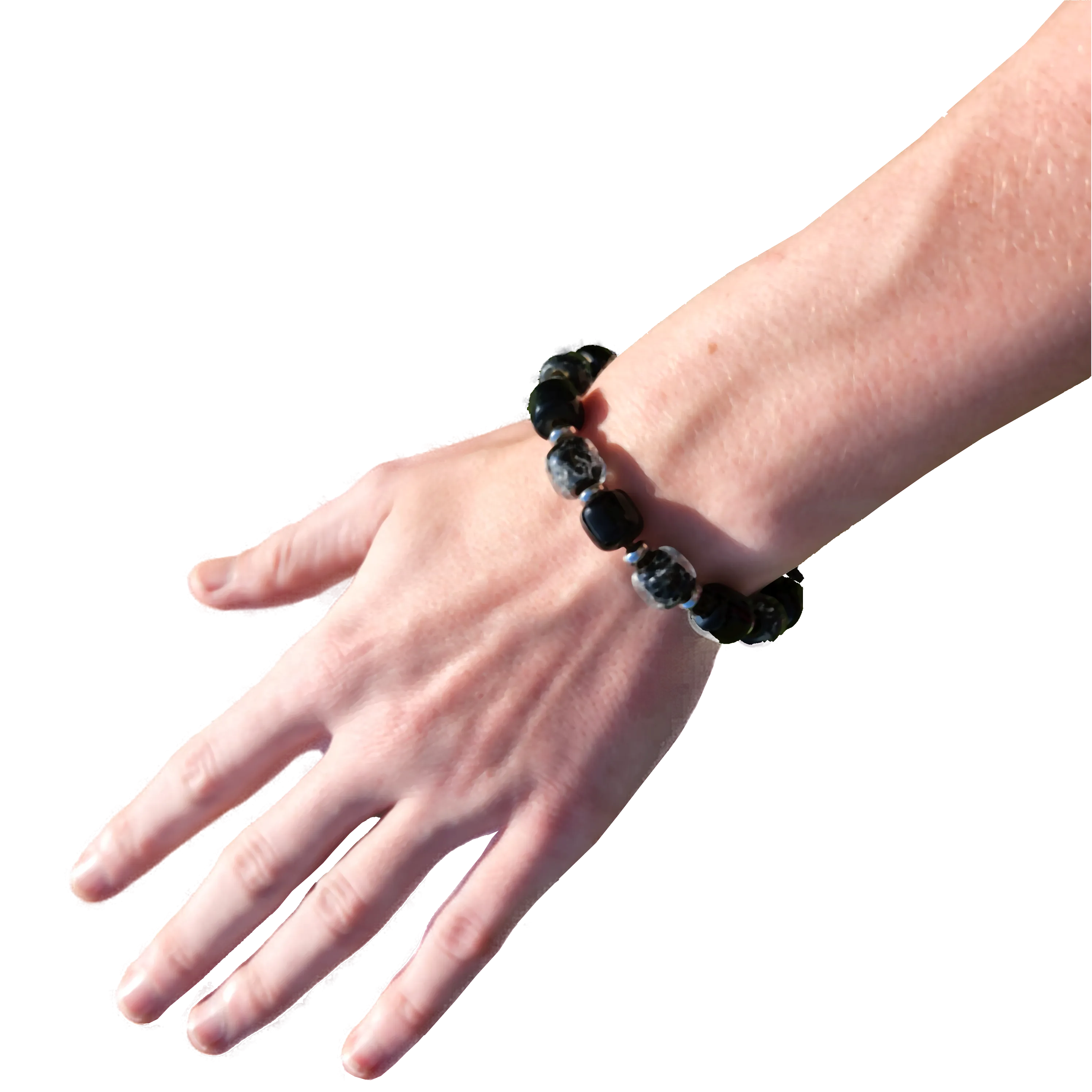 Eternal Bracelet with Ash Infused Beads in Black