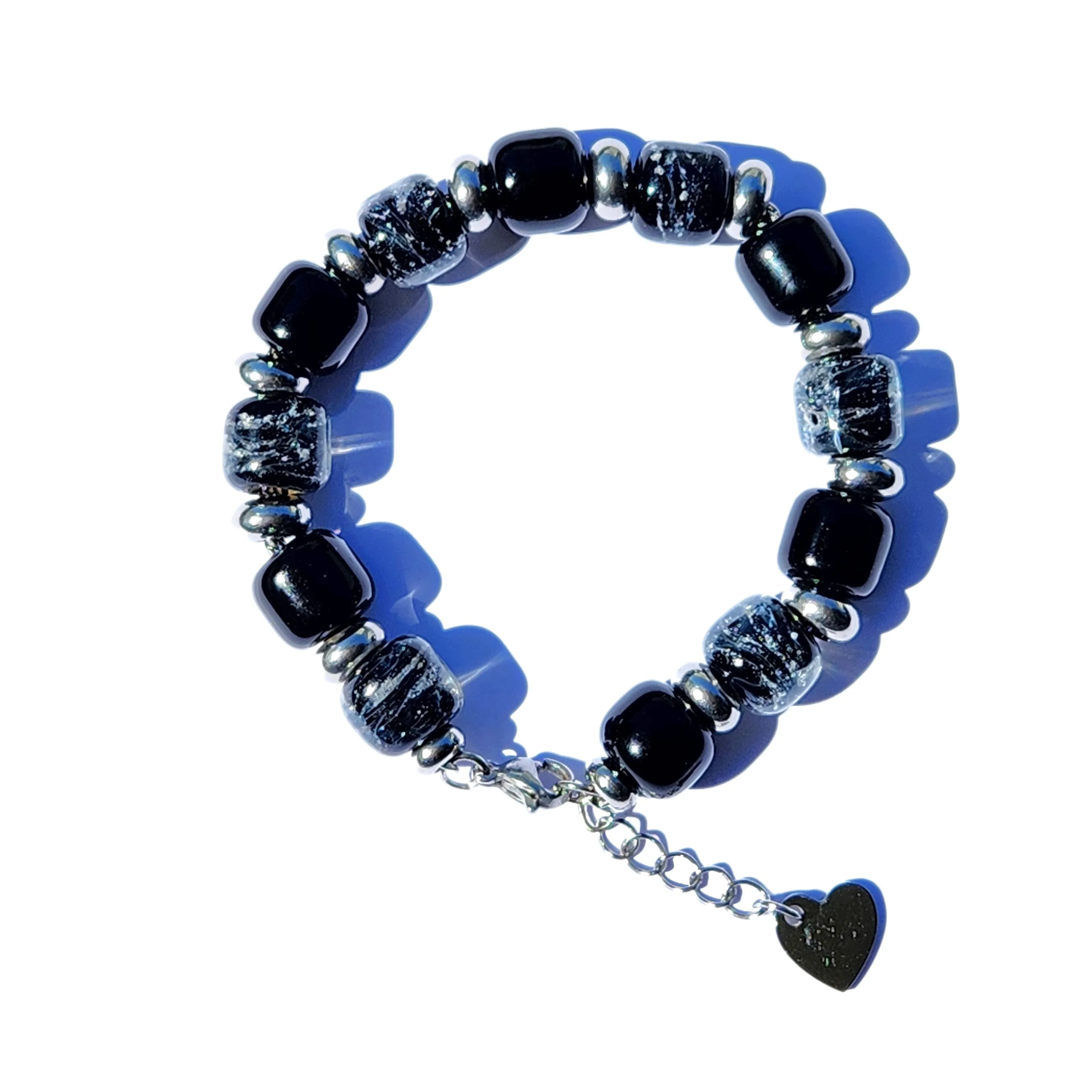 Eternal Bracelet with Ash Infused Beads in Black