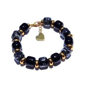 Eternal Bracelet with Ash Infused Beads in Black