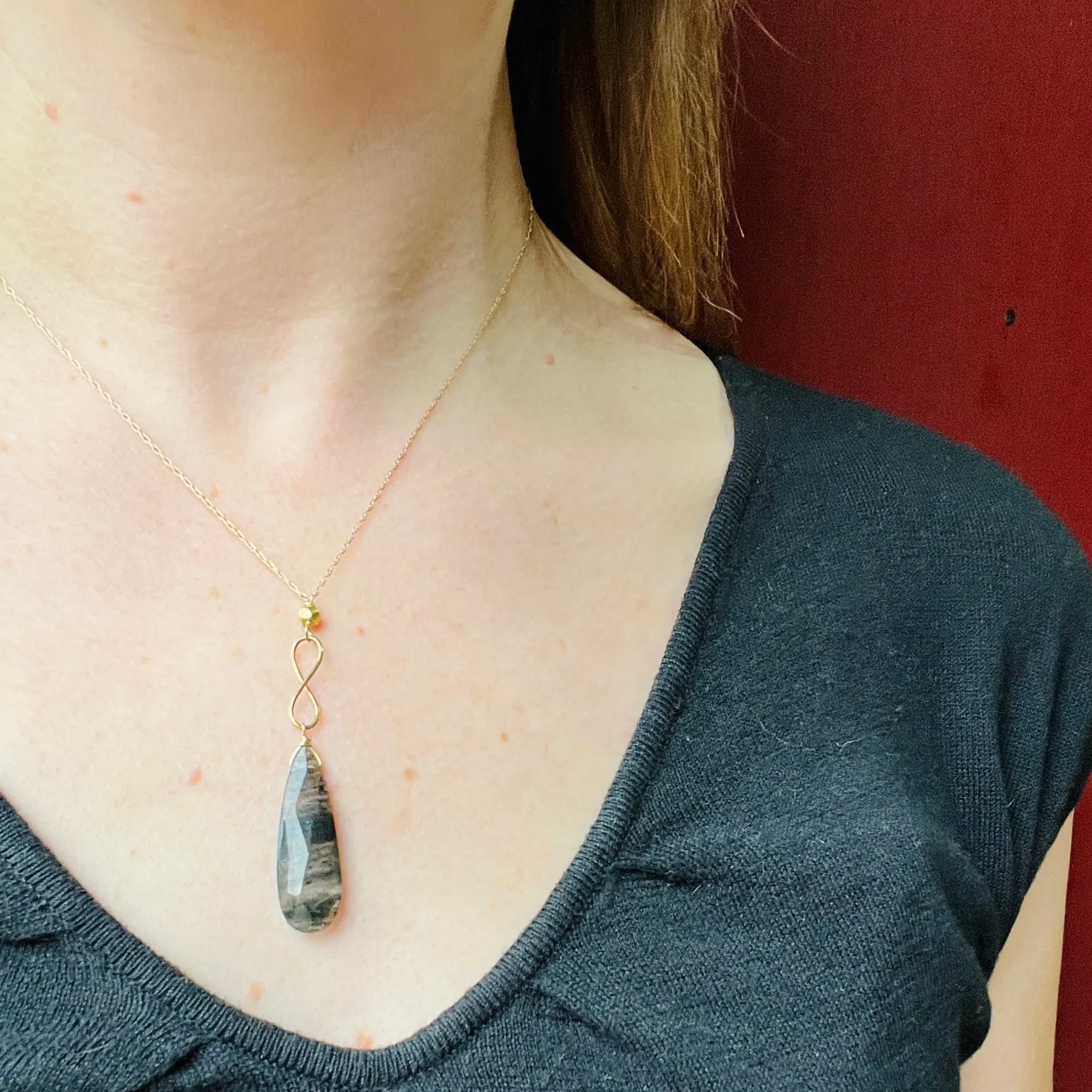 Eternally Beautiful Moss Agate & Gold Necklace by brunet