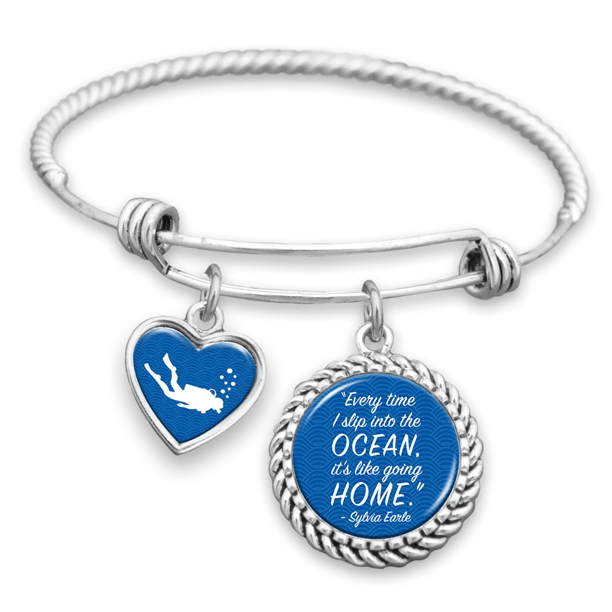 Every Time I Slip Into The Ocean, It's Like Going Home Scuba Charm Bracelet
