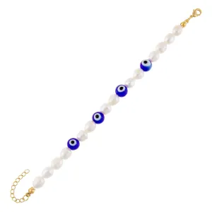 Evil Eye Pearl Bracelet