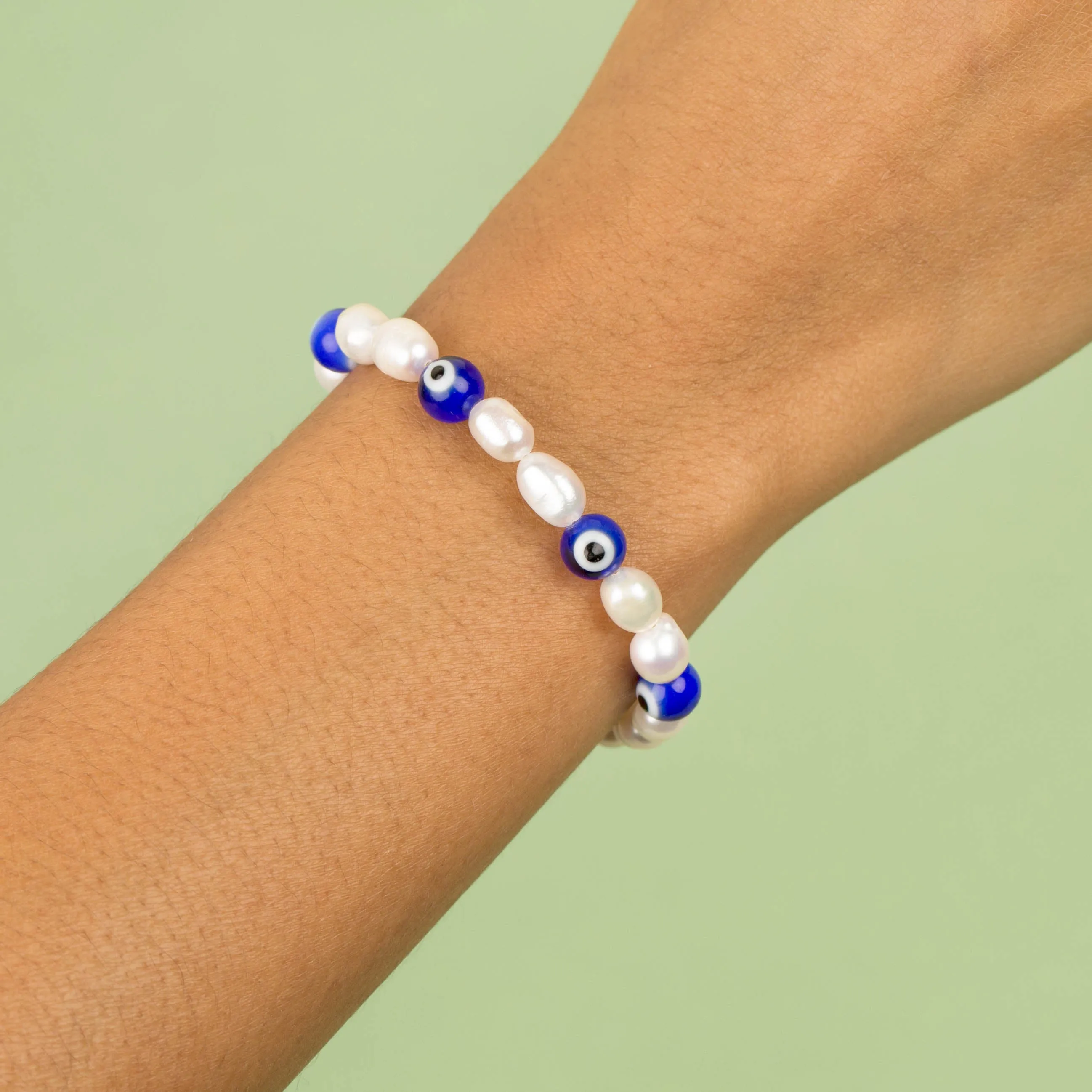 Evil Eye Pearl Bracelet