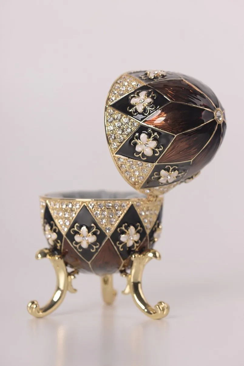 Faberge Style Egg Music Box Trinket Box