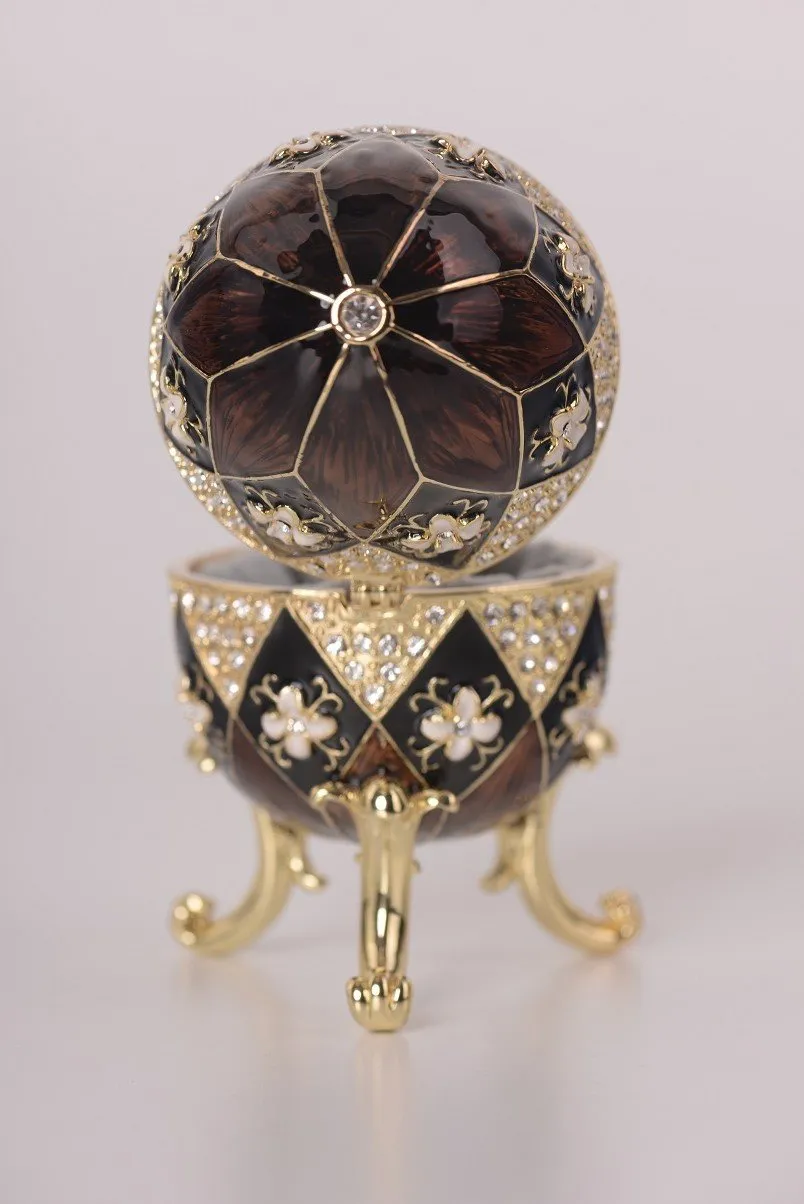 Faberge Style Egg Music Box Trinket Box