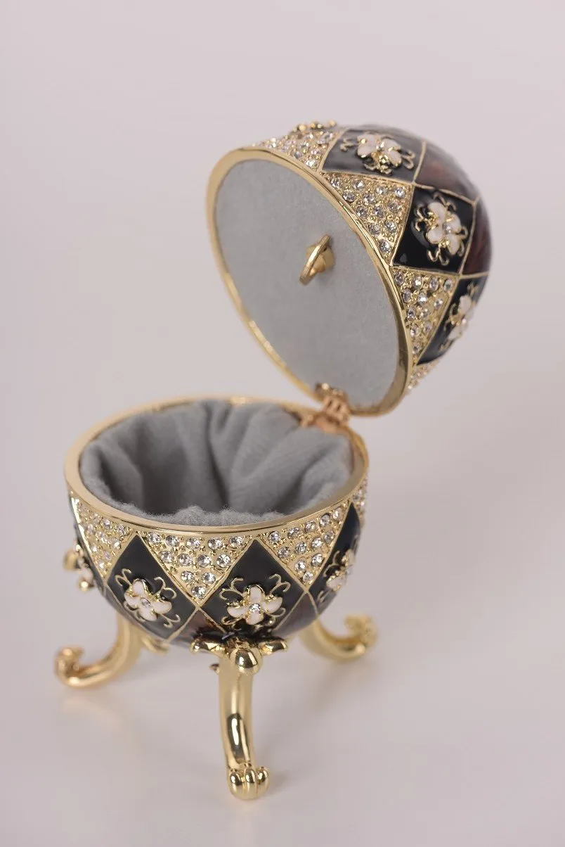 Faberge Style Egg Music Box Trinket Box