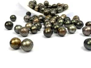 Faceted Gem Carved Tahitian Pearls, 100% Natural Colors, Tahitian Carved Pearls