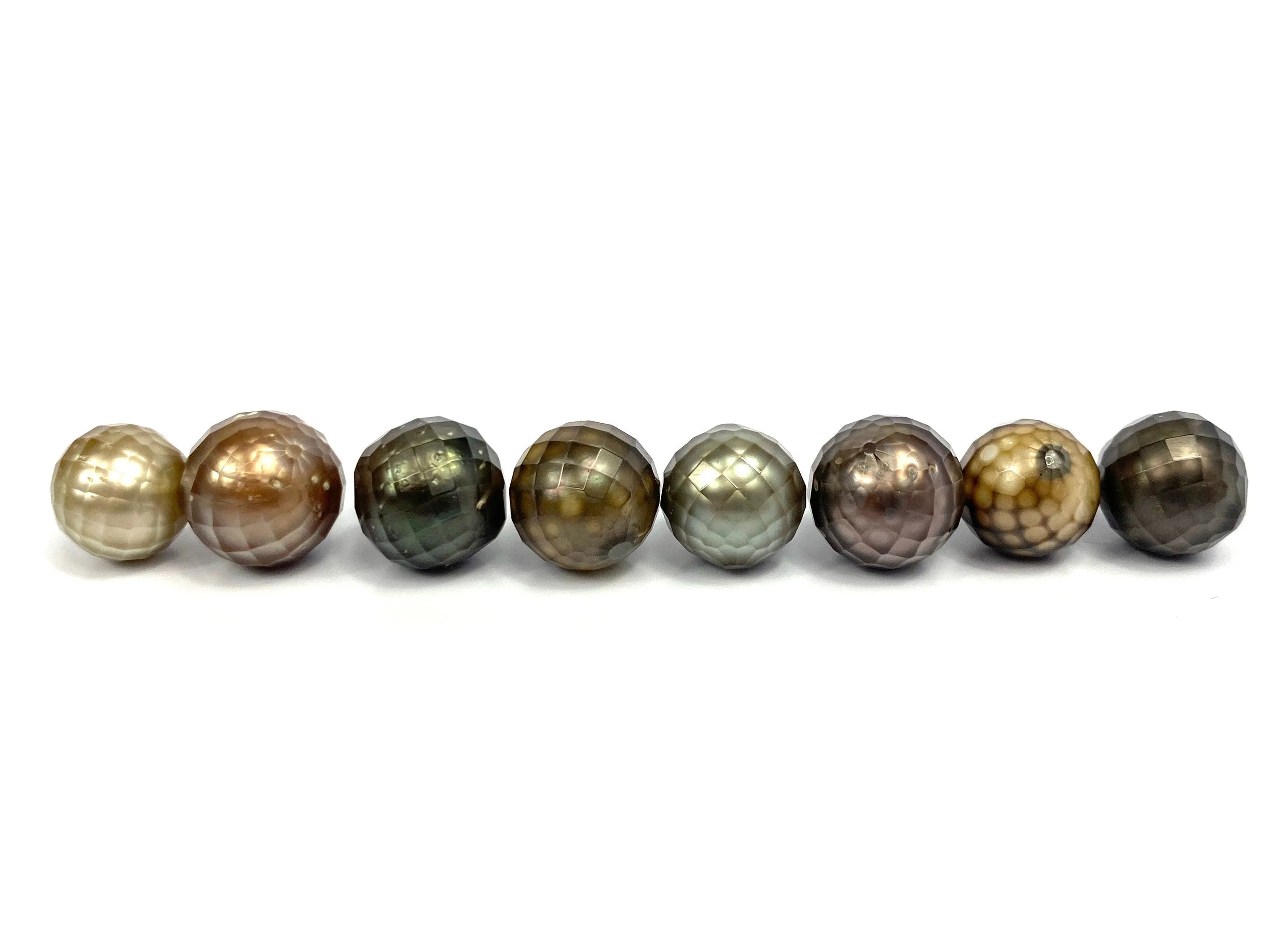Faceted Gem Carved Tahitian Pearls, 100% Natural Colors, Tahitian Carved Pearls