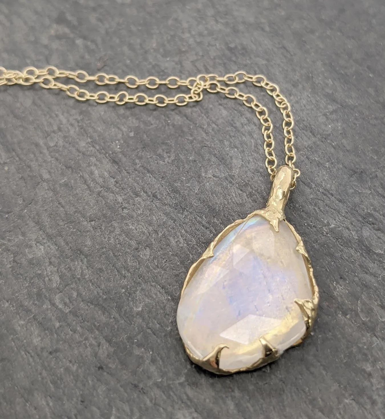 fancy cut moonstone 18k yellow gold pendant gemstone necklace gemstone jewelry byangeline 2086 Alternative Engagement