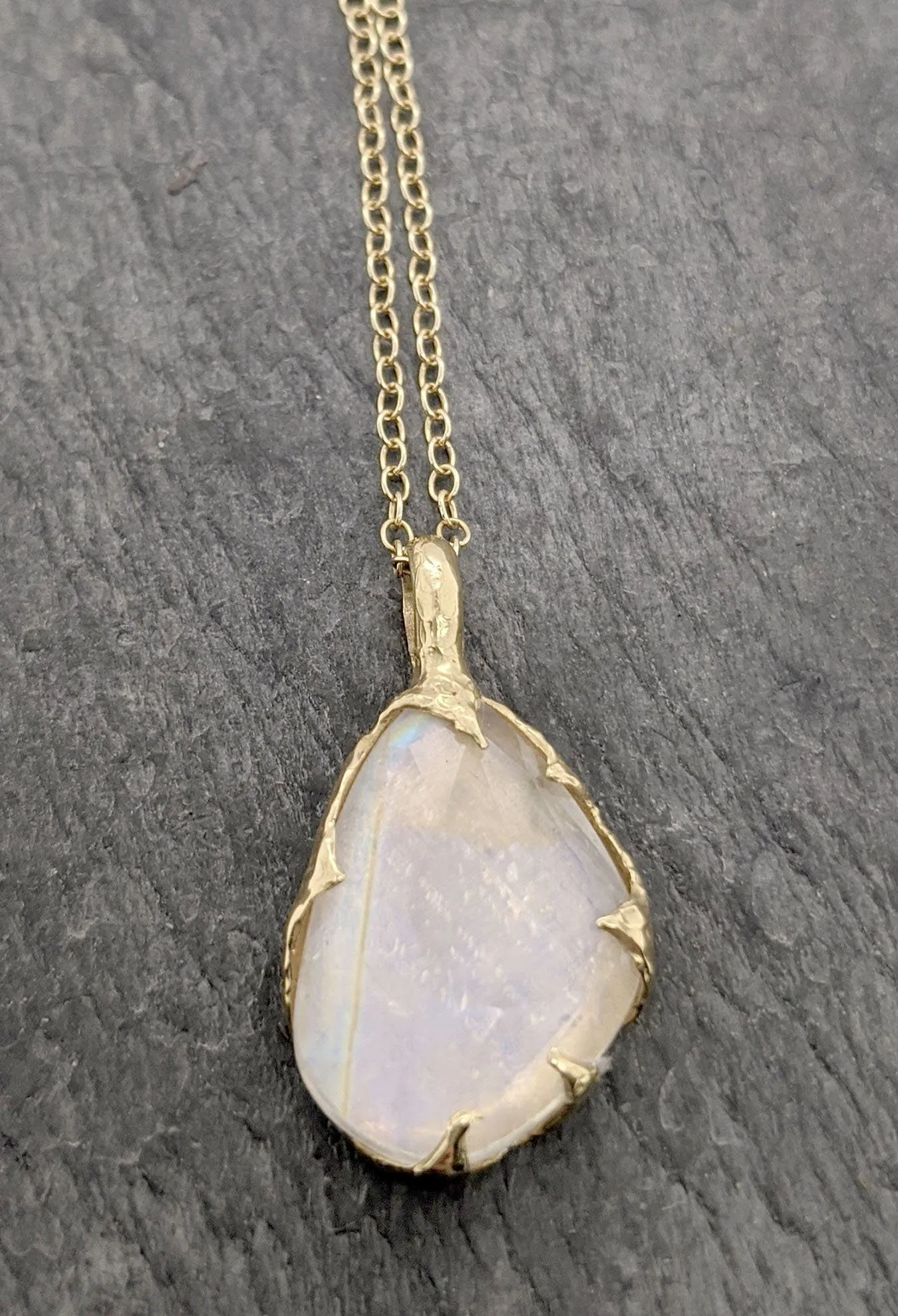 fancy cut moonstone 18k yellow gold pendant gemstone necklace gemstone jewelry byangeline 2086 Alternative Engagement