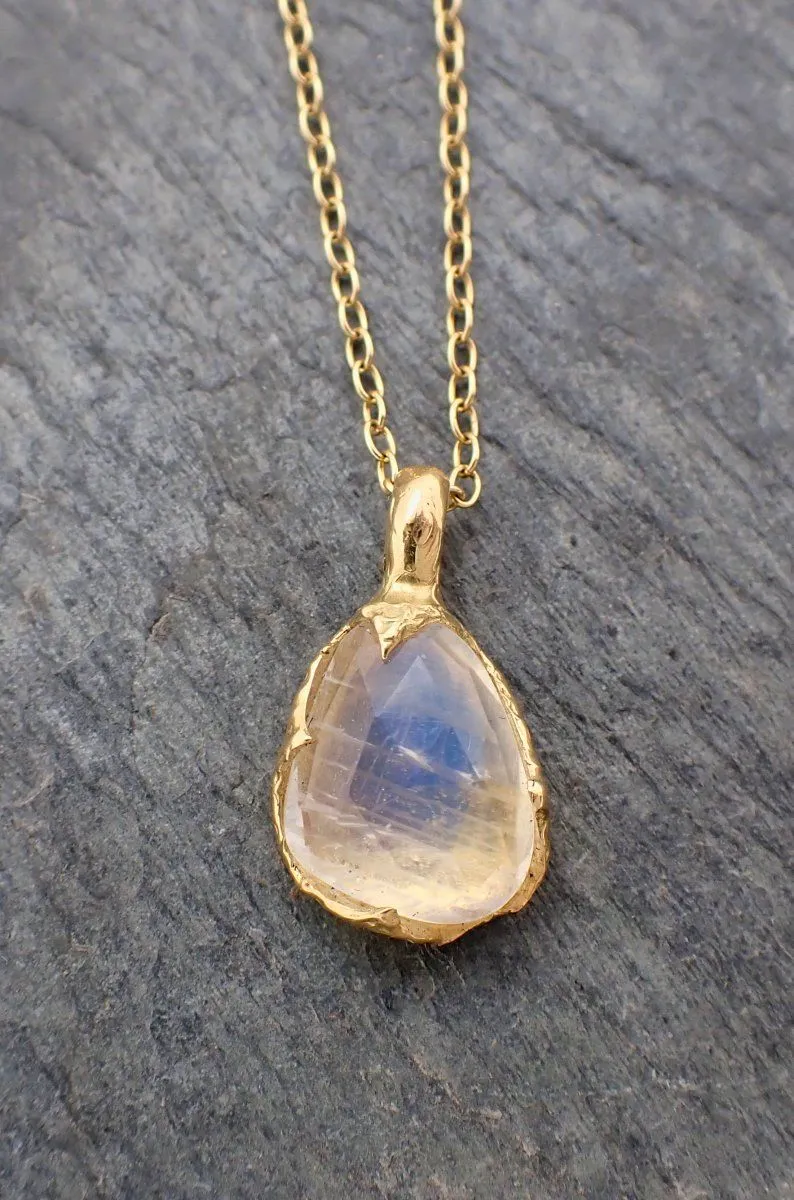 fancy cut moonstone 18k yellow gold pendant gemstone necklace gemstone jewelry byangeline 2236 Alternative Engagement