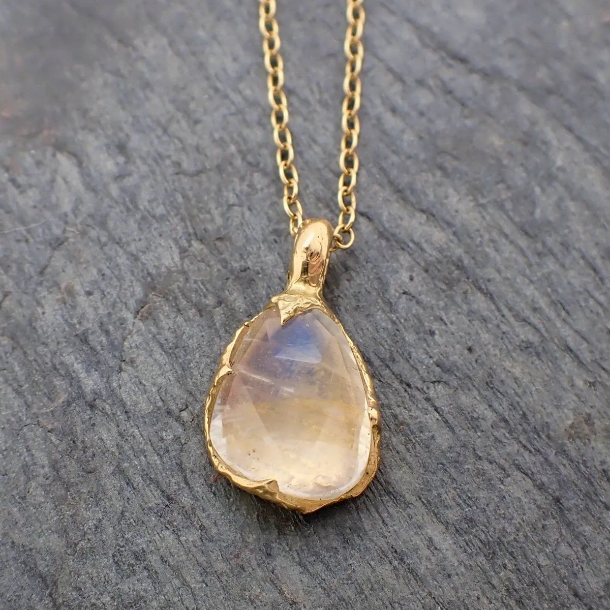 fancy cut moonstone 18k yellow gold pendant gemstone necklace gemstone jewelry byangeline 2236 Alternative Engagement