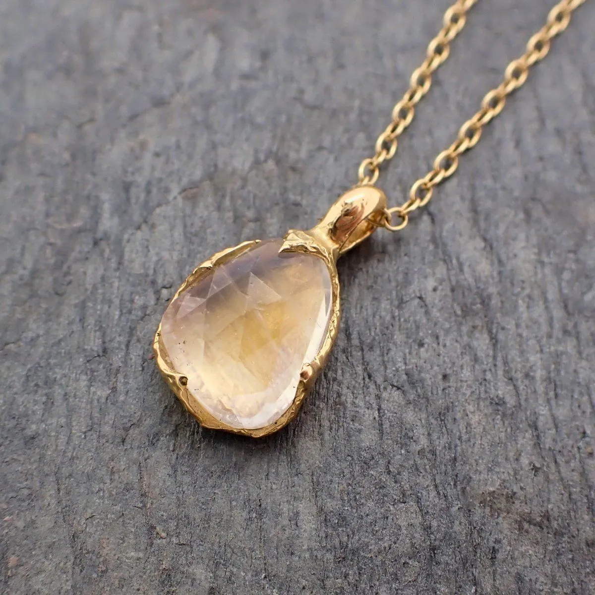 fancy cut moonstone 18k yellow gold pendant gemstone necklace gemstone jewelry byangeline 2236 Alternative Engagement