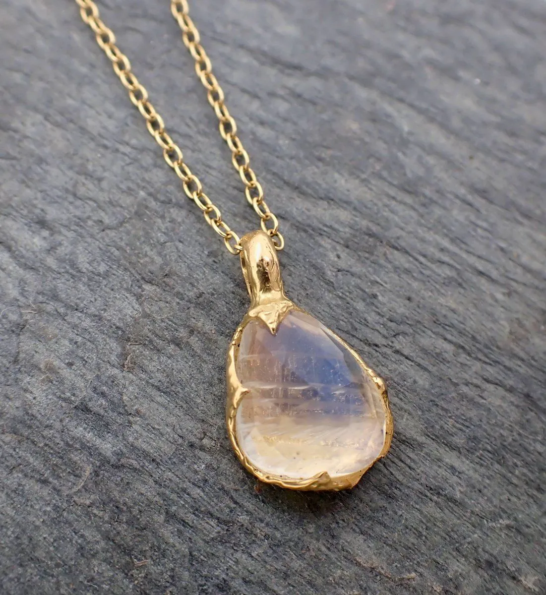fancy cut moonstone 18k yellow gold pendant gemstone necklace gemstone jewelry byangeline 2236 Alternative Engagement