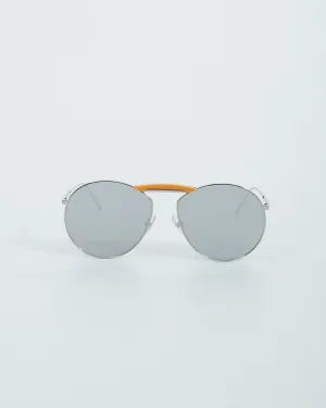 Fendi x GENTLE MONSTER Silver Gentle Fendi No. 2 Round Aviator Sunglasses