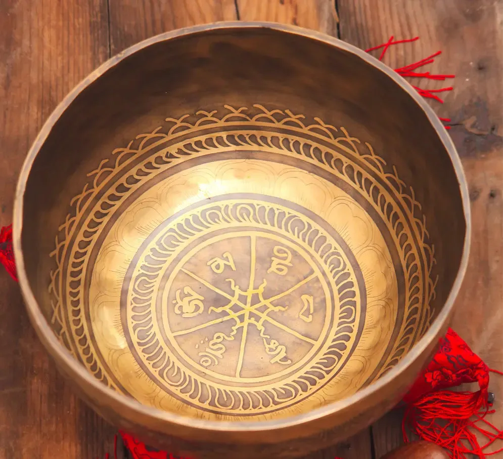 Fire & Mantra Carved Singing Bowl Set